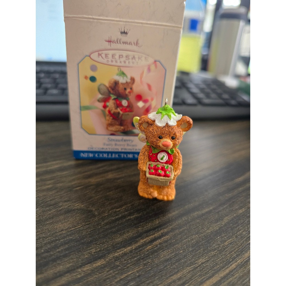 Hallmark Keepsake Ornament 1999 Strawberry Fairy Berry Bears Series #1 Sue Tague